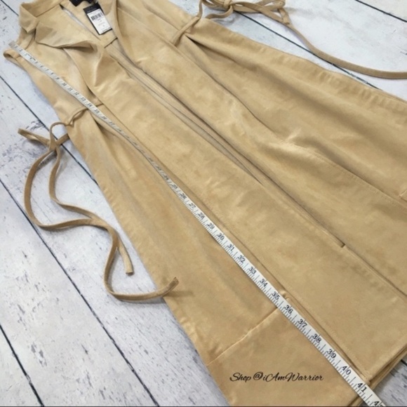 BCBGMaxAzria NWT vegan faux suede side tie vest duster *shop@iamwarrior - Picture 4 of 6